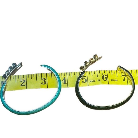 Vintage Vita Florence 24k Gold Bangle & Modern Manelli Silver Leather Bracelet - Picture 3 of 13